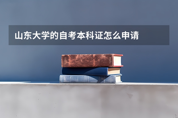 山东大学的自考本科证怎么申请